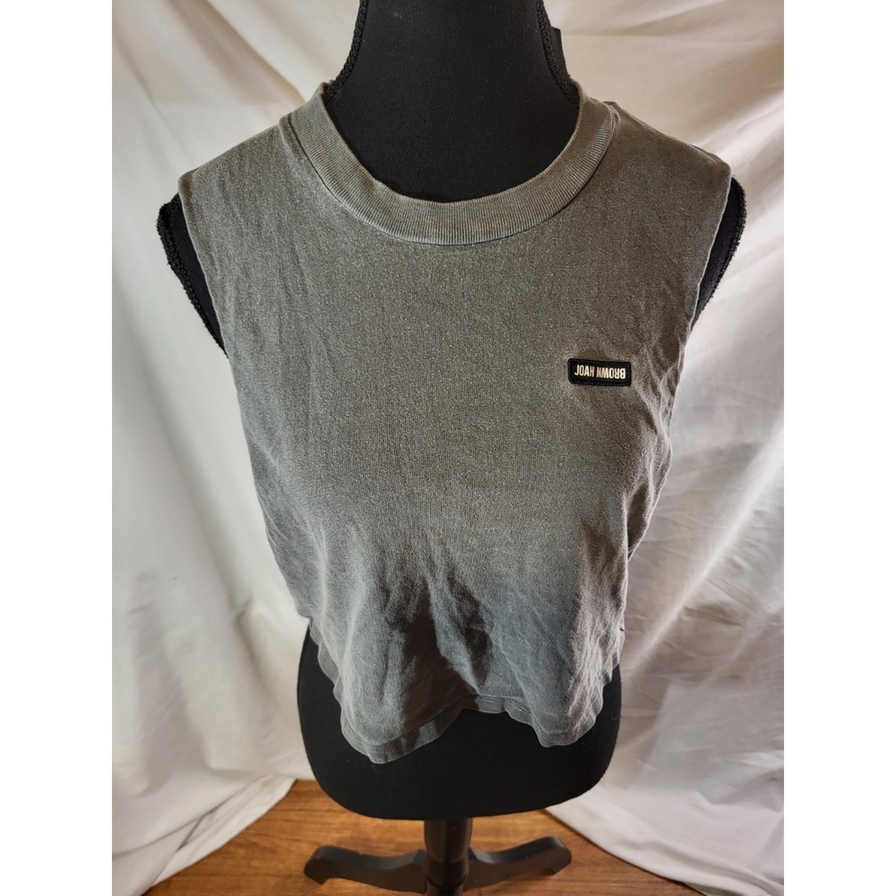 joah brown cut off boyfriend tank Gray One Size